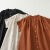 欧黛秀棉麻连衣裙 亚麻裙子高档纯色的出口日系短袖连衣裙夏季新款大码 焦糖色 M 建议95-120斤