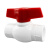 狮寻PVC开关给水管球阀 插口式塑料出水开关白色红柄  20mm白色插口  