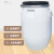 工创优品 法兰桶加厚塑料桶化工桶大口圆桶带盖密封酵素桶全新料食物可用储水桶 白色60L 特厚款