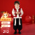 维诺亚男小童汉服中国风喜庆冬季女小童拜年服加厚唐装套装宝宝周岁礼服 红色男童 90cm