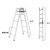 铝合金 工程折叠定制梯工用梯踏板宝富直马梯 适用于梯轻便加厚人 RTCL-8八阶直马梯 (不能打直)