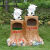 创意卡通分类垃圾桶玻璃钢雕塑户外园林景区幼儿园庭院果皮箱摆件 20662男女孩双垃圾桶带指示牌大号
