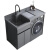 驭高（yugao.com）圆形水槽 吧台水槽太空铝阳台洗衣机组合定制滚筒洗衣槽池台带搓 0.95米右盆灰色台面