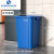 YYN商用无盖垃圾桶大容量厨房卫生桶超大方形餐饮大号加大20L 60L蓝色正方形桶带垃圾袋