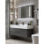 岩板一体浴室柜组合现代简约轻奢卫生间洗脸盆洗手池洗 0.6米 智能方镜大理石陶瓷盆