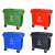 富都华创 户外大型环卫垃圾桶移动垃圾车带轮带盖垃圾箱 可回收物660升 FDHC-LJC-8
