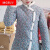 MGSUV@小花袄洋气东北大花棉袄冬季旗袍改良棉衣拜年女装中国风 樱花粉 4X(120-136斤)