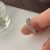 OKIF新款锆石圆形开口戒指法式简约时尚食指戒个性气质轻奢手饰女 7#戒指-银色(大)锆石方形
