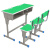 课桌椅中小学生教室学校单双人培训辅导补习班写字桌 瓷青色 双人单柱靠背绿批