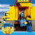 ROHDE积木城市系列黄色大卡车货新款人仔拼装益智儿童玩具男孩礼物 警察直升机运输队