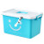 塑料特整理箱装衣服棉被书籍的周转置物箱子加厚 天蓝色笑脸 超值两件套390+390