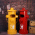 复古铁艺工业风创意个性收纳筒消防栓带盖脚踩金属垃圾桶客厅户外 小号黄色
