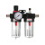 空压机气动油水分离器空气减压阀气泵过滤器气源处理器二联件 透明 BFC2000+6接头
