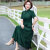 文儒坊【轻奢】夏季新款旗袍假两件连衣裙送妈妈洋气质收腰显瘦裙子 绿色 XL 建议90-105斤