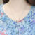 爱图荣中年妈妈夏装雪纺短袖T恤上衣新款中老年女装洋气夏季打底小衫薄 216蓝色 XL(建议85-110斤)