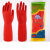 加长加厚乳胶手套橡胶手套洗碗洗衣防水手套家务手套厨房清洁 红旗首红色长款100克 L