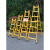 焊接碳钢行走梯人字梯加厚加固工程梯专用铝合金装修吊顶梯子 6步-加厚黄色碳钢行走梯2米