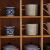 HUKID杯子柜桌面杯架实木格子架杯子展示格北欧餐具收藏餐边柜厨