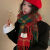 iosn红色圣诞款格子围巾女生冬季2022新款百搭保暖韩版围脖披肩绿 红绿格纹高品质大版