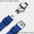 珠佩丽适用北星手表表带GILYSHOW代用柏莱士伯爵豪雅梭曼皮钢硅氟橡胶 蓝色 19mm