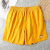 凯普蒂夏季速干透气薄款短裤美式男士休闲青年五分裤纯色速干宽松沙滩裤 黄色 L