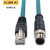 M12-M12预制电缆总线连接器母头转RJ45 4 5 8芯带线A型D X型编码 8芯 M12公头 A型转RJ45 网口 高柔线 0.5m