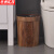 京洲实邦【14升方形灰】复古仿木纹垃圾桶ZJ-0117