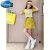 迪士尼（Disney）女童夏装2024新款时髦洋气女大童夏款短袖连衣裙儿童夏季短裙套装 粉红色 (两件套) 130cm