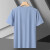 鲨梵度2023新款夏季冰丝速干短袖T恤男士运动户外短袖男印花个性韩版 天蓝色 5XL