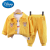 迪士尼（Disney）婴儿衣服春装韩版灯芯绒可爱小熊外套三件套6七8 米白色三件套 73cm