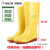 平底白色雨鞋男女厂工作卫生靴养殖场畜牧黄色水鞋水靴可定制 黄色平底高筒 标准码 45