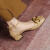 百丽驼美士（BALITOMMS）法式复古牛皮夏季新款金属扣方头中跟粗跟一字扣中空凉鞋女 白色 35