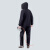 筑采（ZHUCAI）防尘工作服带面罩头套打磨专用分体全身连帽玻璃纤维喷漆防护服  上衣+裤子  黑色 XL