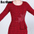 百丽驼美士 BALITOMMS（BALITOMMS）连衣裙韩版中袖显瘦单件气质通勤纯色短款 21030#红色 M