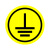 接地标识确保电力地线标签械电器警示贴纸设备安全标志警告标示 黄色接地 8x8cm