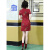 丽卓琳旗袍连衣裙夏季小个子短款红色裙女年轻款国潮改良版夏2024年新款 记忆 S