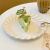 及颂法式复古花边陶瓷蛋糕盘ins简约甜品糕点盘西餐牛排盘水果沙拉盘 奶油风甜品盘 1个 8.5英寸