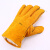 短款加绒耐磨加厚二保焊短皮焊接焊工劳保手套隔热加棉保暖 黄色加棉款（5双拍下包邮） XL