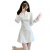 范哲茵旗袍改良年轻款少女日常裙子短款小个子气质显高新中式连衣裙秋季 白色 S