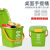垃圾分类垃圾桶厨房手提桶圆桶10L带盖带提手大号厨余餐厨绿 20L方形手提桶灰色