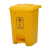 鹏盛 脚踏环卫垃圾桶物业环卫分类垃圾桶新国标脚踏垃圾桶 黄色（医疗废物） 20升（320*240*400mm）
