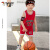 啄木鸟儿童夏季篮球服套装男童球衣训练服男女休闲运动背心短裤两件套 红色 110