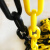 海斯迪克 路锥链条 警示塑料链条 雪糕筒连接件警戒隔离链条 (10mm黄黑-5米) HKA-58