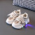 迪士尼（Disney）春秋新款LED灯鞋儿童鞋织带布面透气小童1-6岁发光鞋休闲运动鞋潮 黑色 22码内长13.8cm