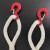 带钩两头扣尼龙吊绳起重美式吊钩吊装绳吊车行车白色圆耐磨吊装绳 单钩3吨2米