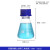 KAIJI LIFE SCIENCES高硼硅螺口锥形瓶玻璃三角烧瓶实验室蓝盖化学试剂瓶GL32盖透明高硼硅三角瓶100ml 1个