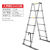 升降直梯多功能伸缩梯子家用梯子便携不锈钢室内外工程梯折叠梯 加厚3.5米人字双侧梯
