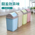 日式厨房分类家用垃圾桶ins风高颜值塑料垃圾桶摇盖厕所有盖纸篓 蓝色 12L（23*23*38cm）