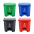 普利赛拉 新国标脚踏垃圾桶 物业环卫分类垃圾桶商用垃圾桶 100L-蓝色可回收物