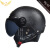 3C认证电动车头盔男女士四季摩托车哈雷半盔冬季款保暖防寒安全帽 黑色短茶镜